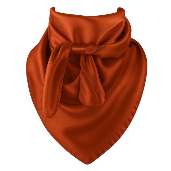 Rust Red Wild Rag Large Scarf 23x23"" Satin Western Accessory Cowgirl or Cowboy - Picture 1 of 8